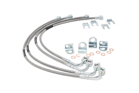 Brake Lines Stainless FR & RR 4-6 Inch Lift Jeep Wrangler JK/Wrangler Unlimited (07-18) Rough Country