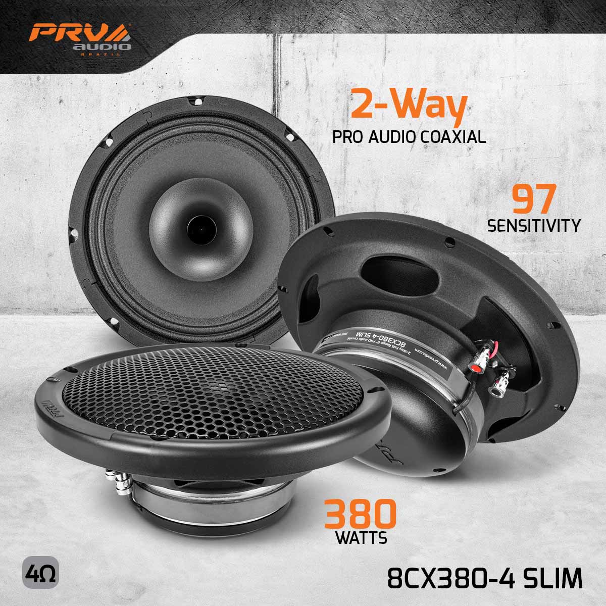 PRV 2-WAY COAXIAL 8CX380-4 SLIM 4 OHM