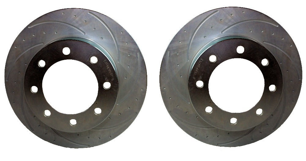 American Made V8-Barbarian 8-Piston Billet Aluminum Direct Fit Rear Disc Brake Kit W/DS Rotors. Black A193-10BK-DS