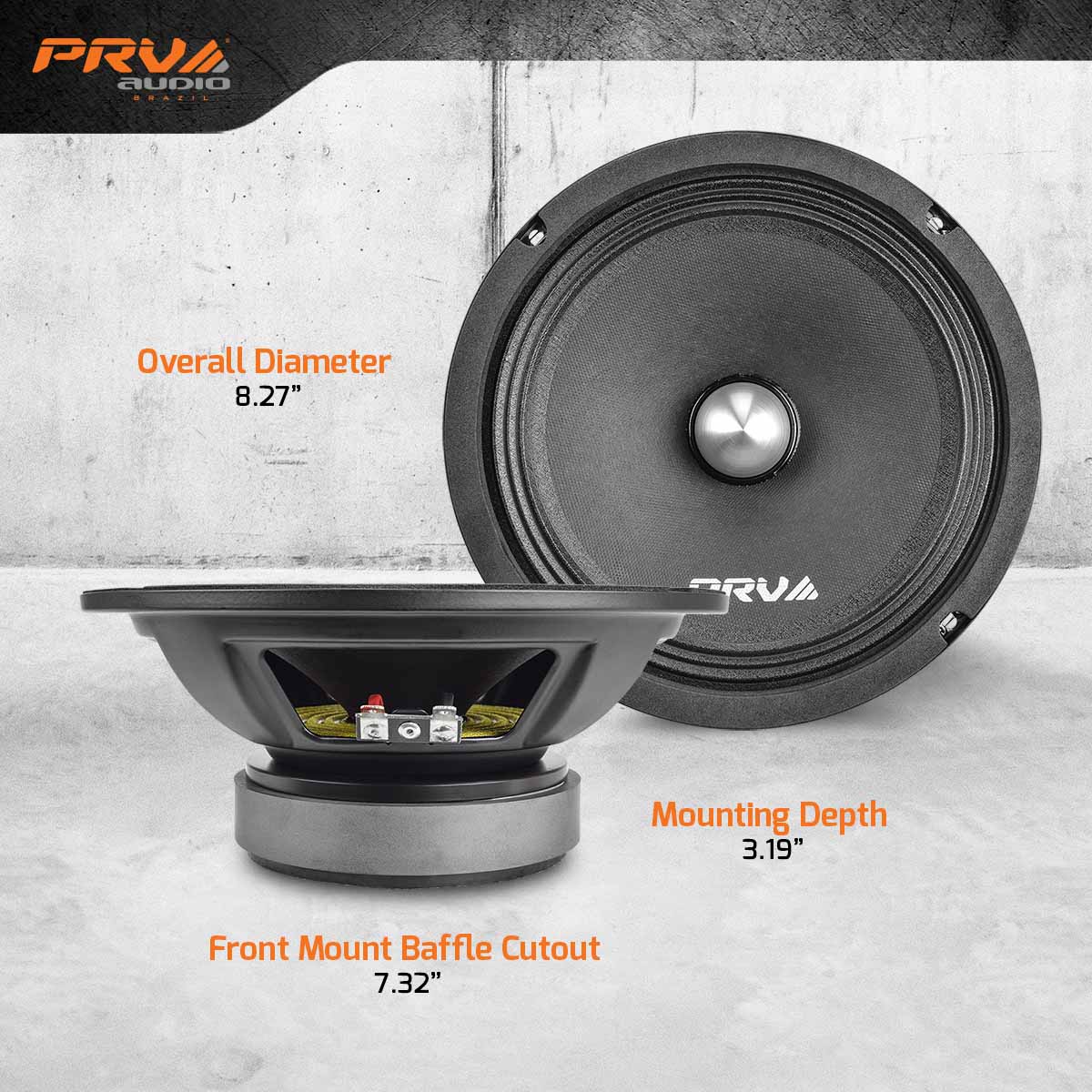 PRV Audio 8MR500-4 Bullet 8in Midrange Loudspeaker 4 Ohm