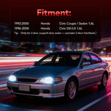 2.25" Catback Exhaust System For 1992-2000 Honda Civic 1.6L with 4" Burnt Rolled Muffler Tip Flashark