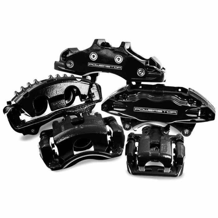 Power Stop 11-18 Ram 1500 Front Black Calipers - Pair (w/Bracket)