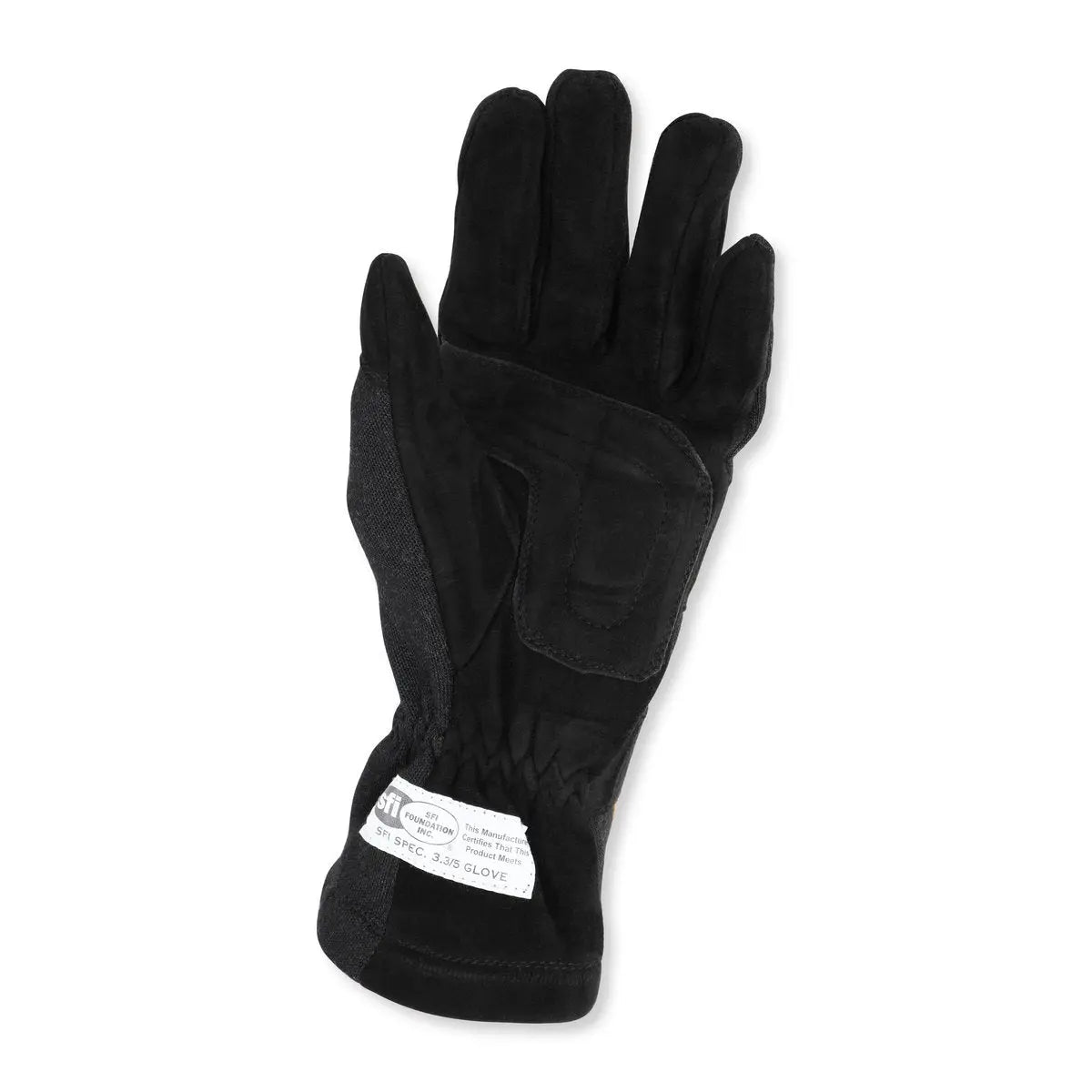 RaceQuip 355002RQP black short gauntlet Nomex race gloves - detail view
