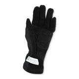 RaceQuip 355002RQP black short gauntlet Nomex race gloves - detail view
