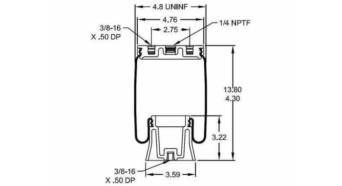 Firestone 1/4" 9000 Style Air Bag