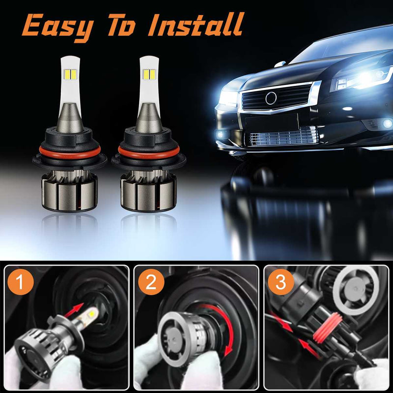 9004 HB1 LED Headlight Bulbs 18W 6000LM 6000K | 2 Bulbs for Acura/Buick/Cadillac/Chevrolet/ Flashark