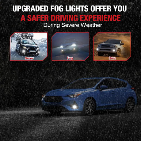 XF1 9006/HB4 Fog Light Bulbs 3000K 6000LM LED 2Pcs Flashark