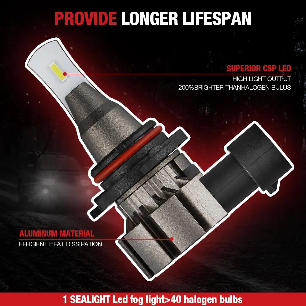 LF1 9006/HB4 LED Fog Light Bulbs 6500K 5500LM White 2Pcs Flashark