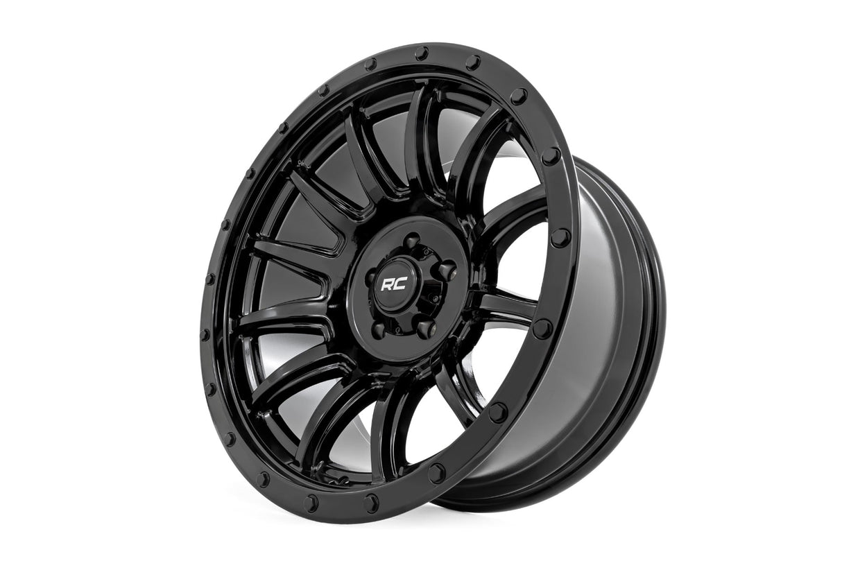 90 Series Wheel One-Piece Gloss Black 18x9 6x5.5 -12mm Rough Country