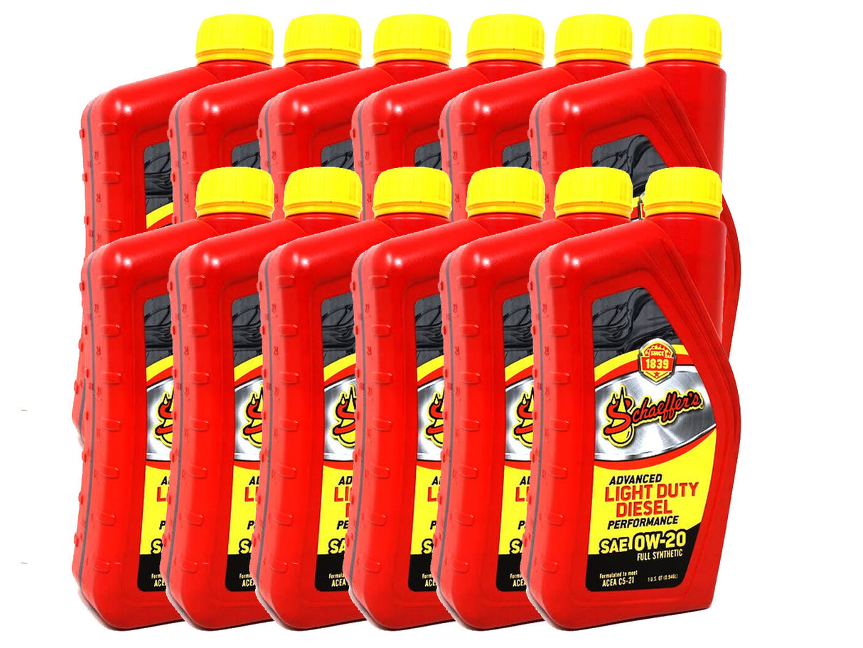 Schaeffers 9020 Advanced Light Duty Performance 0W-20 Diesel Engine Oil, 2020-2026 GM 3.0L Duramax LM2 LZ0, 1 Quart Schaeffers