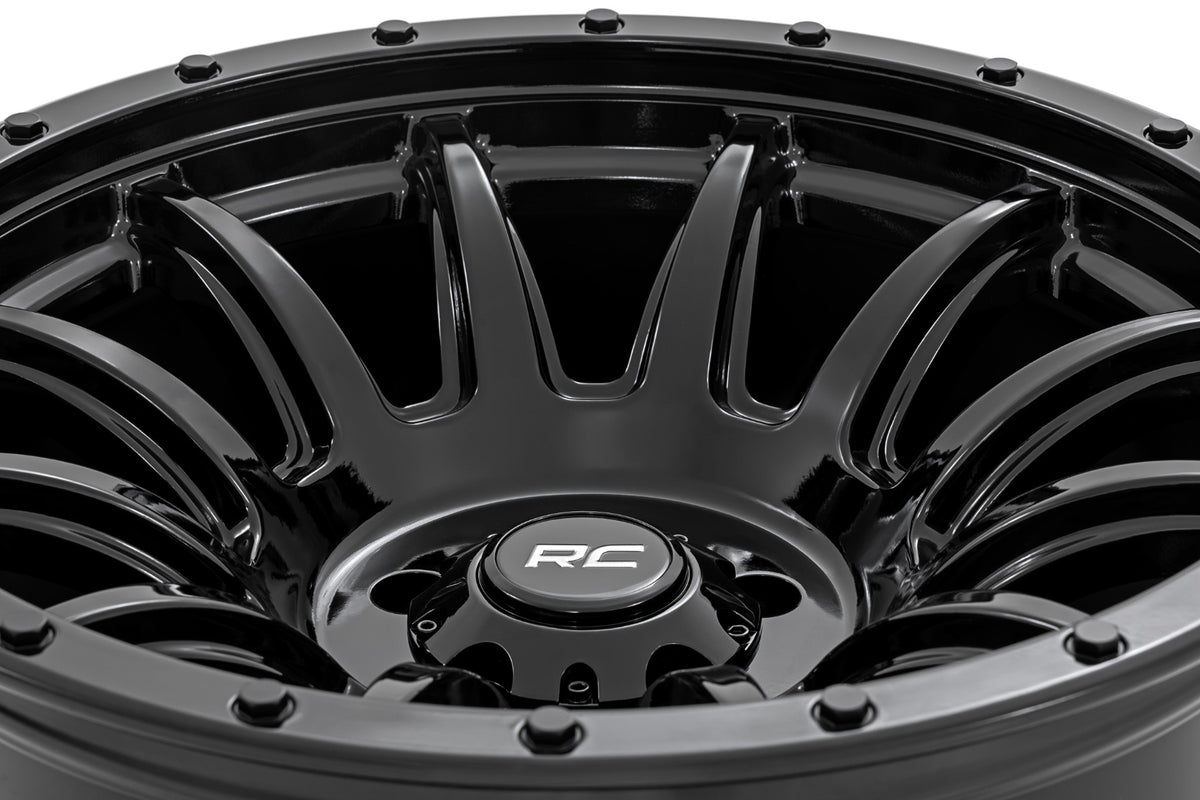 90 Series Wheel One-Piece Gloss Black 20x9 6x5.5 0mm Rough Country