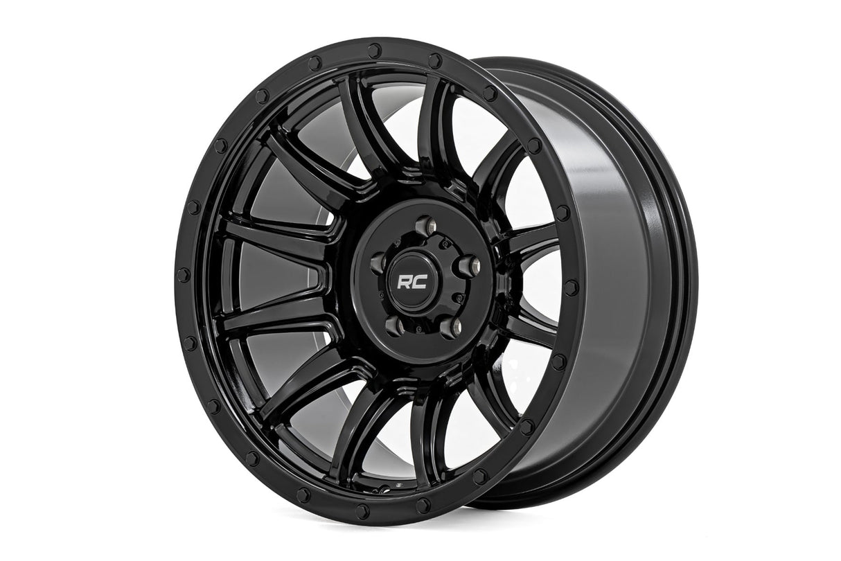 90 Series Wheel One-Piece Gloss Black 20x10 8x170 -19mm Rough Country