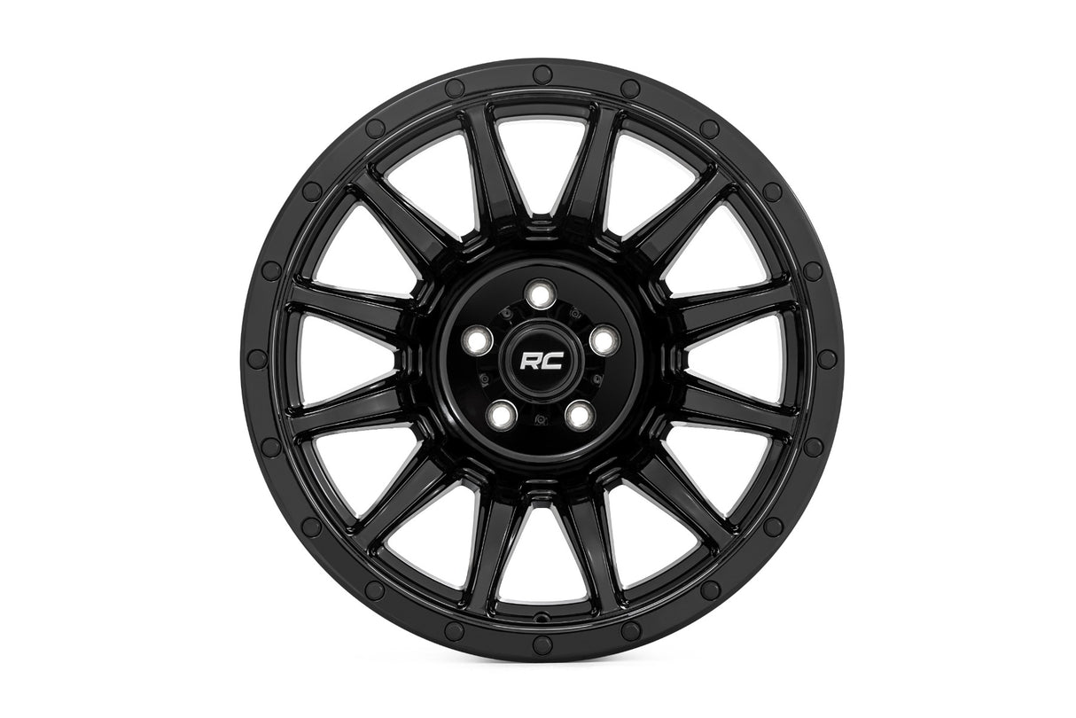 90 Series Wheel One-Piece Gloss Black 20x10 8x170 -19mm Rough Country