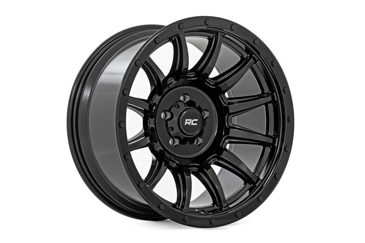 90 Series Wheel One-Piece Gloss Black 20x10 8x170 -19mm Rough Country