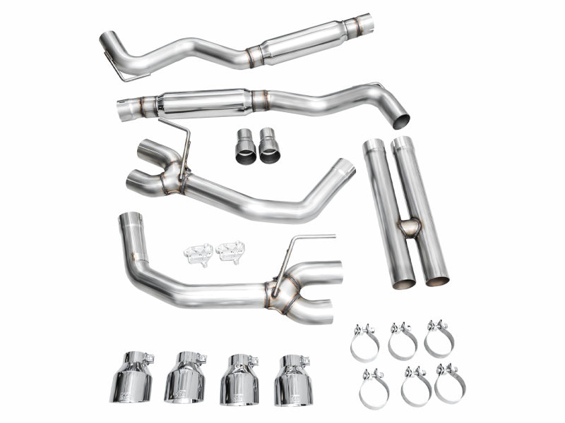 AWE 2024 Ford Mustang GT Fastback S650 RWD Track Edition Catback Exhaust w/ Quad Chrome Silver Tips