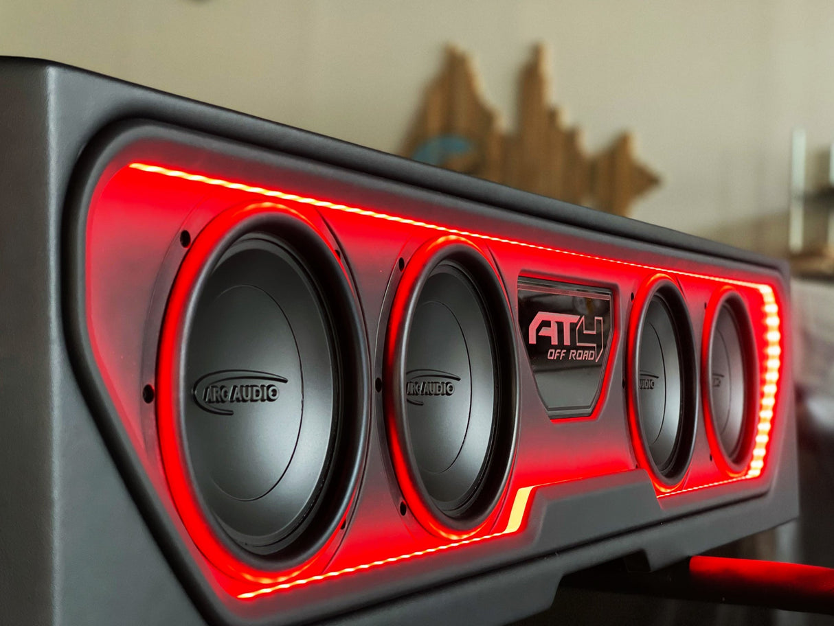 Custom JL Audio Four 8-inch Front-Firing Vented Sub Enclosure: 2019–2026 GMC & Chevy Sounds Good Stereo