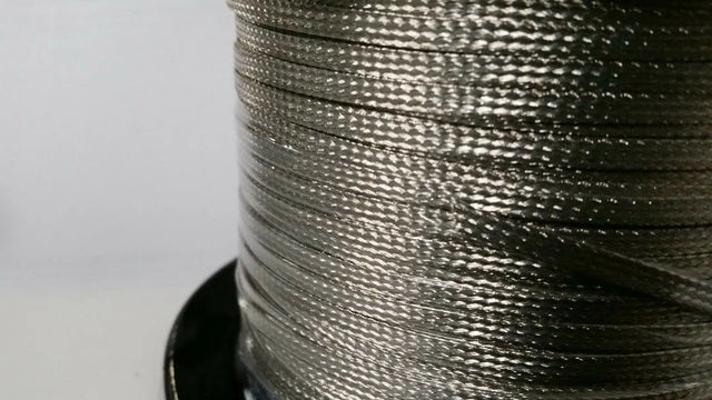 ON REEL 500 FEET' Flat Braided Tinned Copper Wire 3/16" Wide Ground Strap USA CC