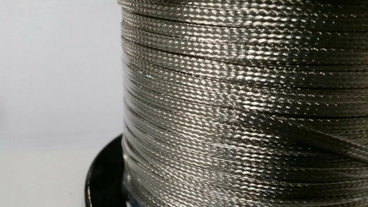ON REEL 100 FEET' Flat Braided Tinned Copper Wire 3/16" Wide Ground Strap USA CC