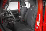 Seat Covers Front and Rear w/ Armrest Jeep Wrangler Unlimited 4WD (18-26) Rough Country