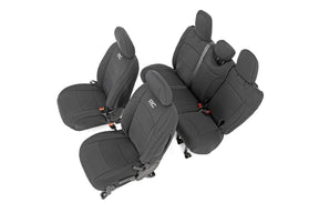 Seat Covers Front and Rear w/ Armrest Jeep Wrangler Unlimited 4WD (18-26) Rough Country