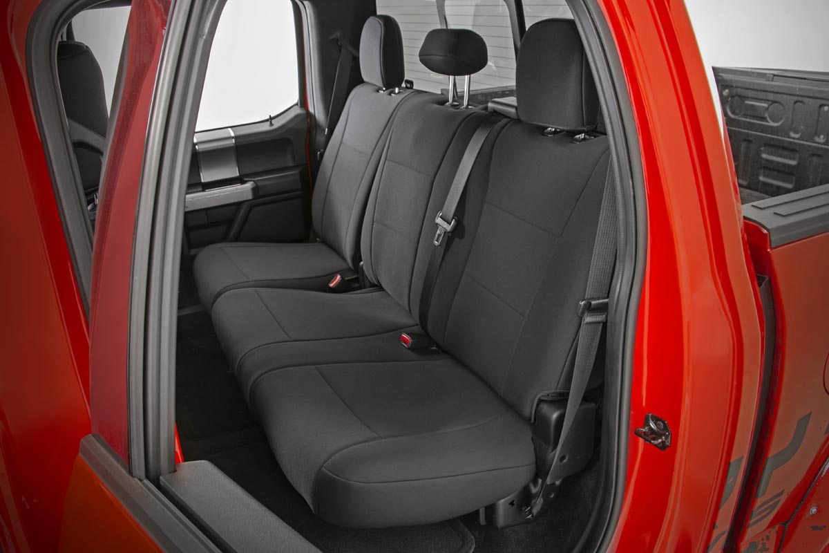 Seat Covers FR Bucket and RR Bench Ford F-150/Lightning/F-250/F-350 (15-25) Rough Country
