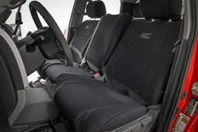 Seat Covers Gray FR w/ Console Cover and Rear Toyota Tundra 2WD/4WD (07-13) Rough Country