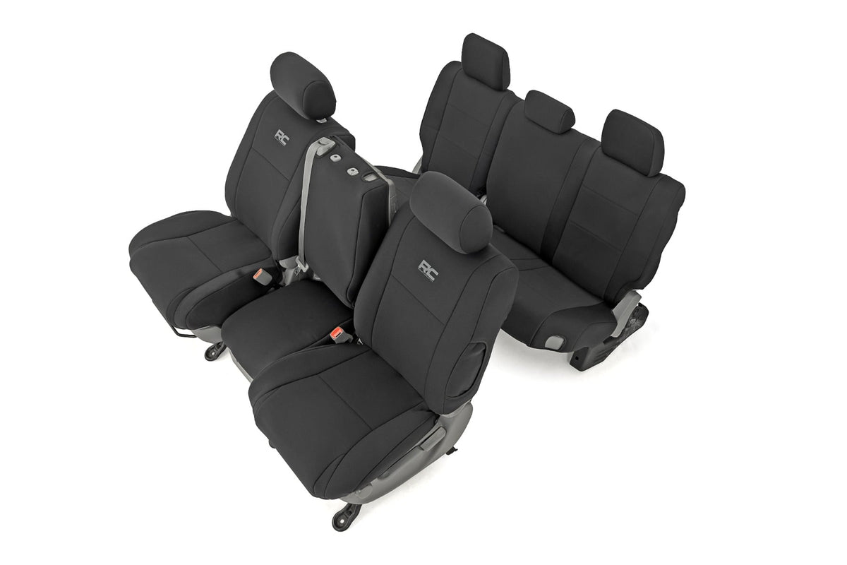 Seat Covers Gray FR w/ Console Cover and Rear Toyota Tundra 2WD/4WD (07-13) Rough Country