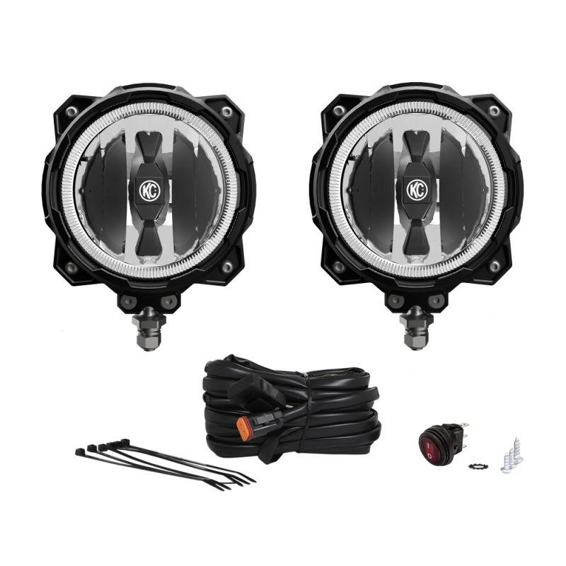6" Pro6 Gravity® LED - Pillar Mount - 2-Light System - SAE/ECE - 20W Driving Beam | '07-'18 JK Wrangler