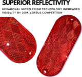 All Star Truck Parts Oval Reflectors for Trailers RVs ASTPRF2421A/R Red 2 Each