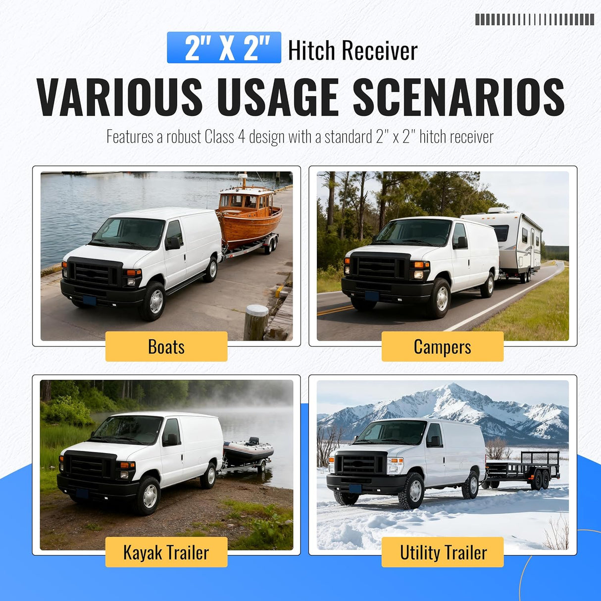 Class 5 Trailer Hitch for Ford Econoline Vans 10000 lbs