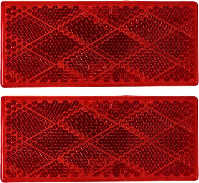 All Star Truck Parts Rectangular Stick On Reflector Red 2-Pack MTRF1301