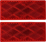 All Star Truck Parts Rectangular Stick On Reflector Red 2-Pack MTRF1301