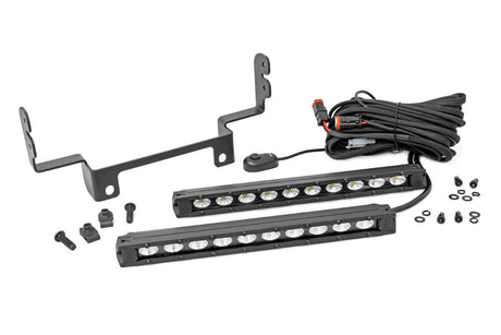 LED Light Kit Bumper Mount 10 Inch Black Slimline Pair Honda Pioneer 1000 Rough Country