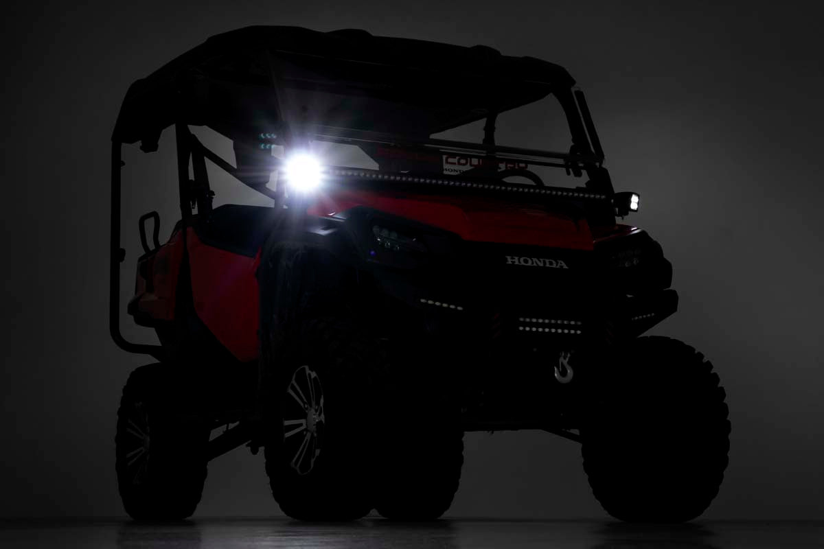LED Light Kit Cage Mount 2 Inch Black Pair Honda Pioneer 1000 Rough Country