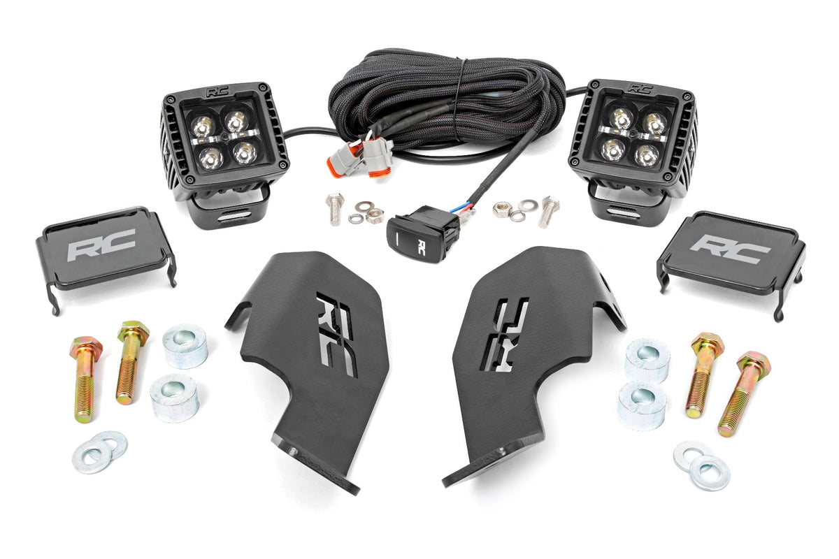 LED Light Kit Cage Mount 2 Inch Black Pair Amber DRL Honda Talon 1000 Rough Country