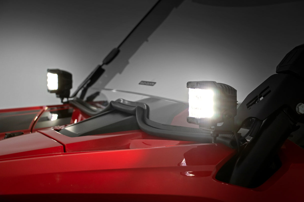 LED Light Kit Cage Mount 2 Inch Chrome Pair Wide Angle Honda Talon 1000 Rough Country