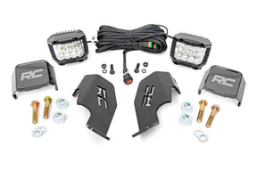 LED Light Kit Cage Mount 2 Inch Chrome Pair Wide Angle Honda Talon 1000 Rough Country