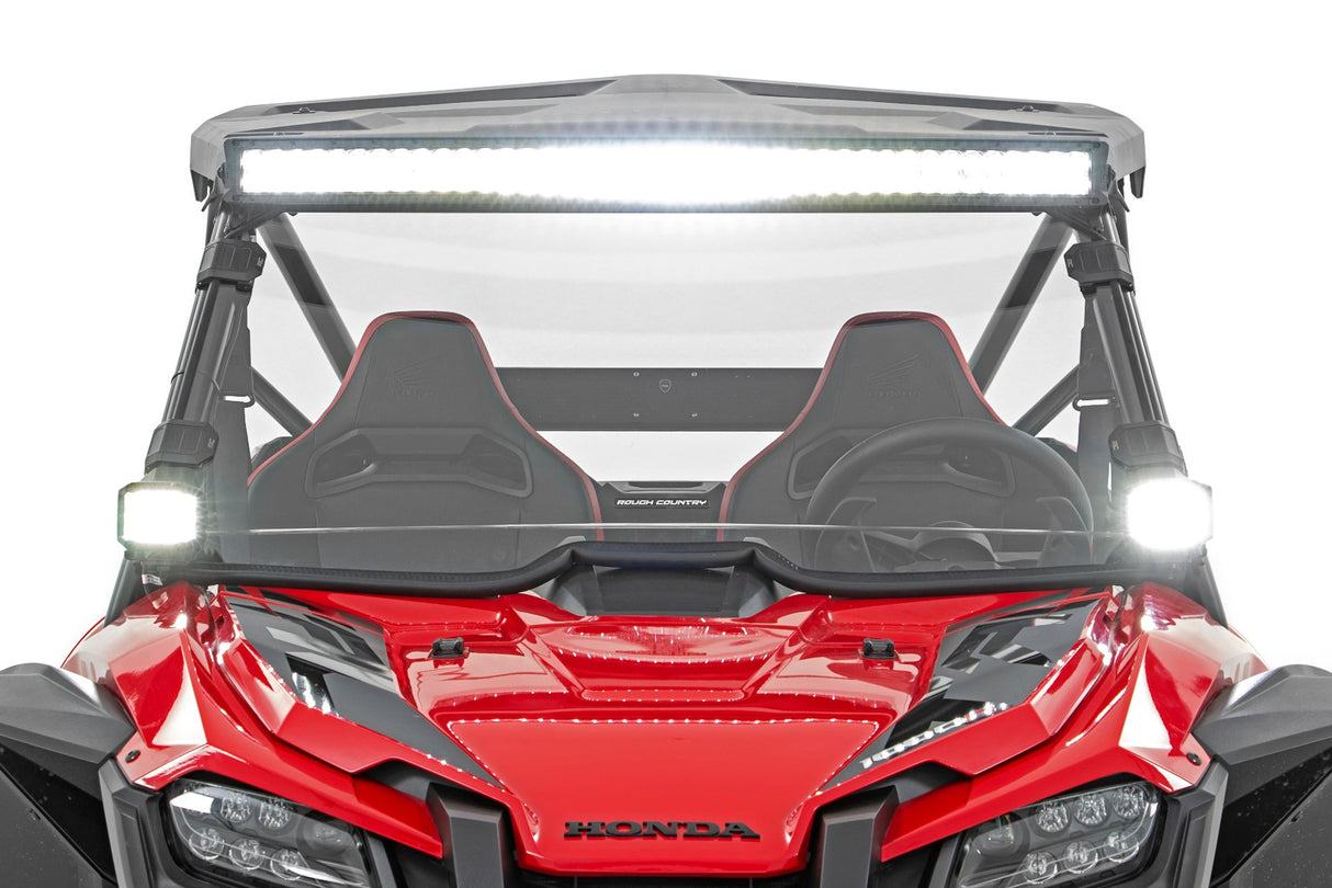 LED Light Kit Front Mount 40 Inch Black Dual Row White DRL Honda Talon 1000 Rough Country