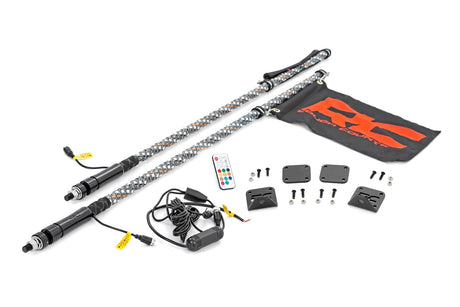 Whip Mount Bed 4 Foot Multl-Color LED Whip Pair Honda Talon 1000 Rough Country