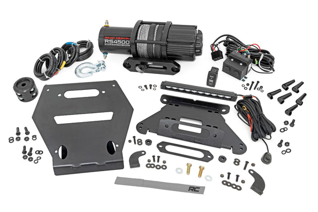 LED Light Winch Mount RS4500S 10 Inch Black Slimline Polaris RZR Pro R Rough Country
