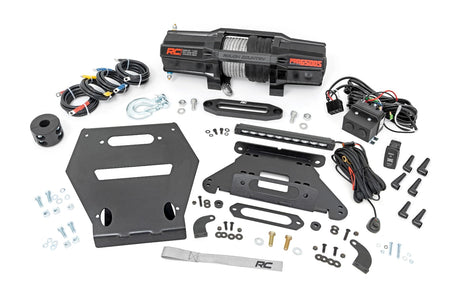LED Light Winch Mount RS6500S 10 Inch Black Slimline Polaris RZR Pro R Rough Country