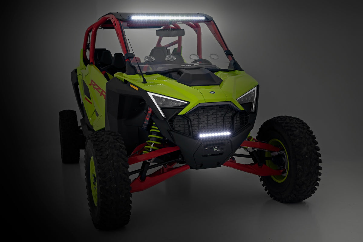 LED Light Winch Mount RS6500S 10 Inch Black Slimline Polaris RZR Pro R Rough Country