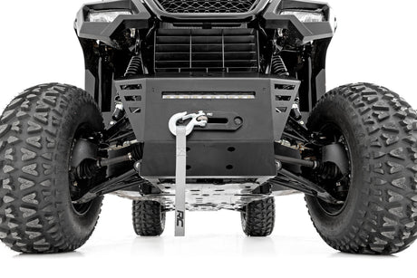 Winch Plate 4500-LB Winch 10 Inch Black Slimline Honda Pioneer 520 Rough Country