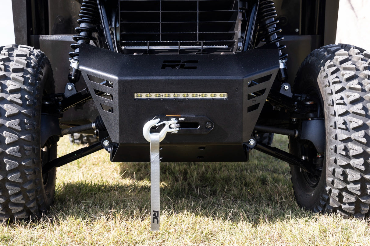 Winch Plate 4500-LB Winch 10 Inch Black Slimline Honda Pioneer 520 Rough Country