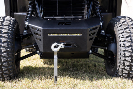 Winch Plate 4500-LB Winch 10 Inch Black Slimline Honda Pioneer 520 Rough Country