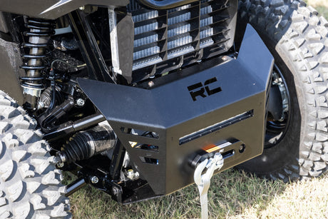 Winch Plate 4500-LB Winch 10 Inch Black Slimline Honda Pioneer 520 Rough Country