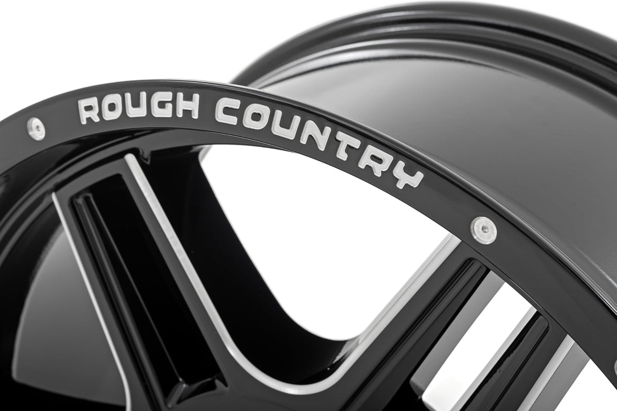 92 Series Wheel Machined One-Piece Gloss Black 18x9 5x5 +0mm Rough Country