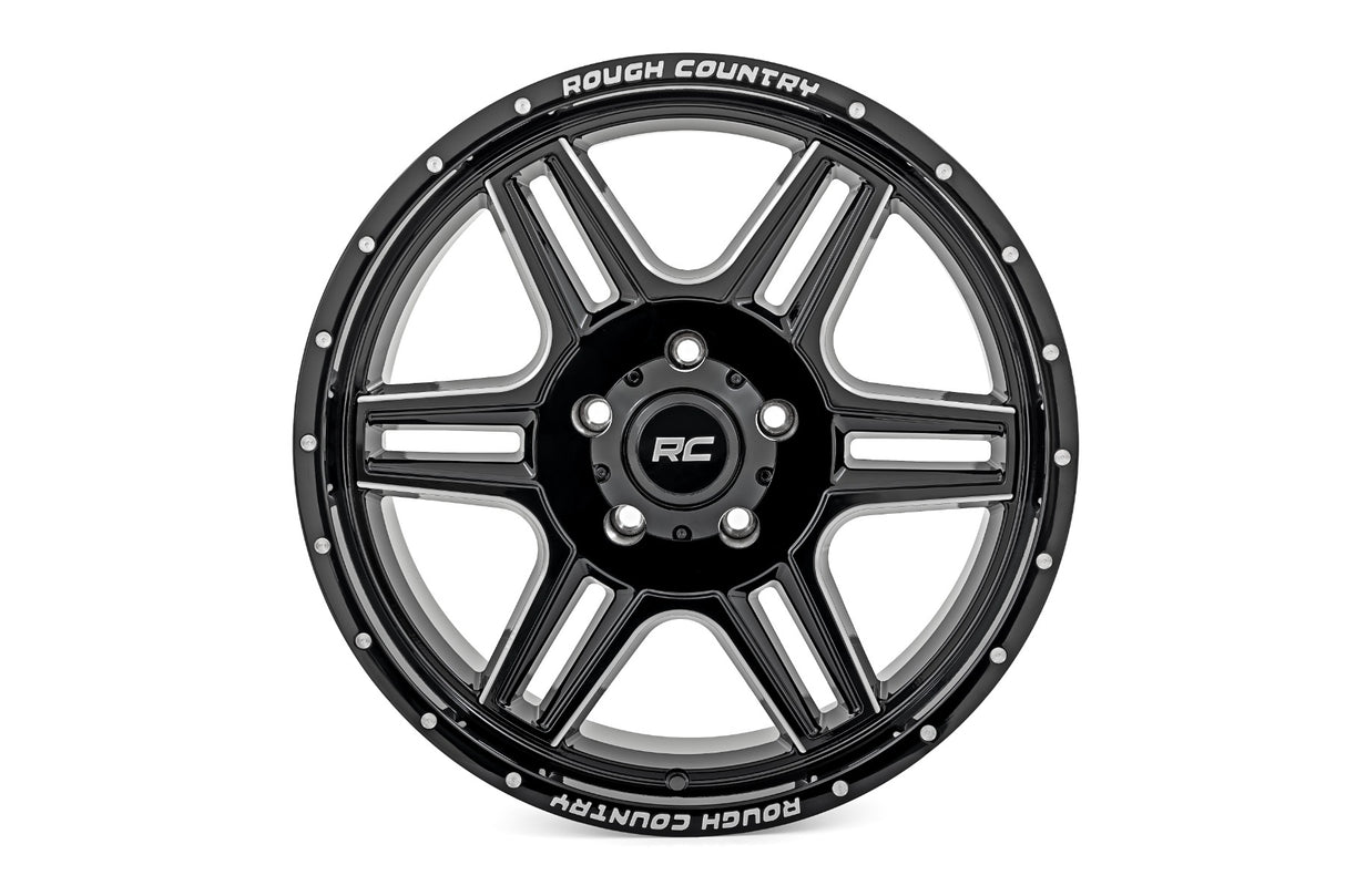 92 Series Wheel Machined One-Piece Gloss Black 20x9 5x5.5 +0mm Rough Country