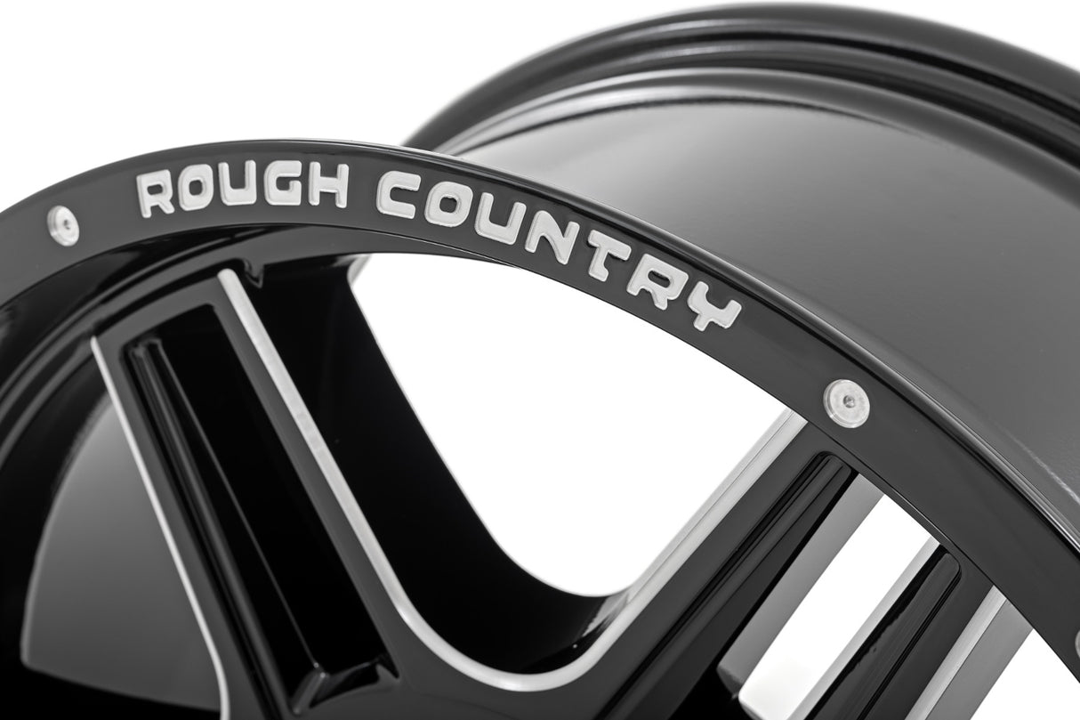 92 Series Wheel Machined One-Piece Gloss Black 20x9 5x5.5 +0mm Rough Country