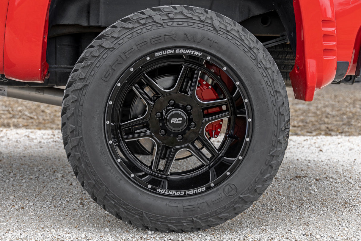 92 Series Wheel Machined One-Piece Gloss Black 22x12 6x135 -44mm Rough Country